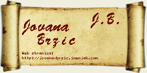 Jovana Brzić vizit kartica